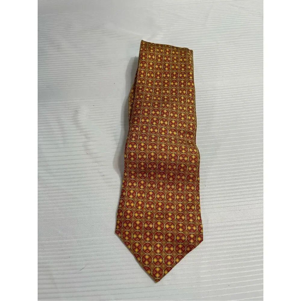 Hermes Geometric Pattern Silk Tie Necktie